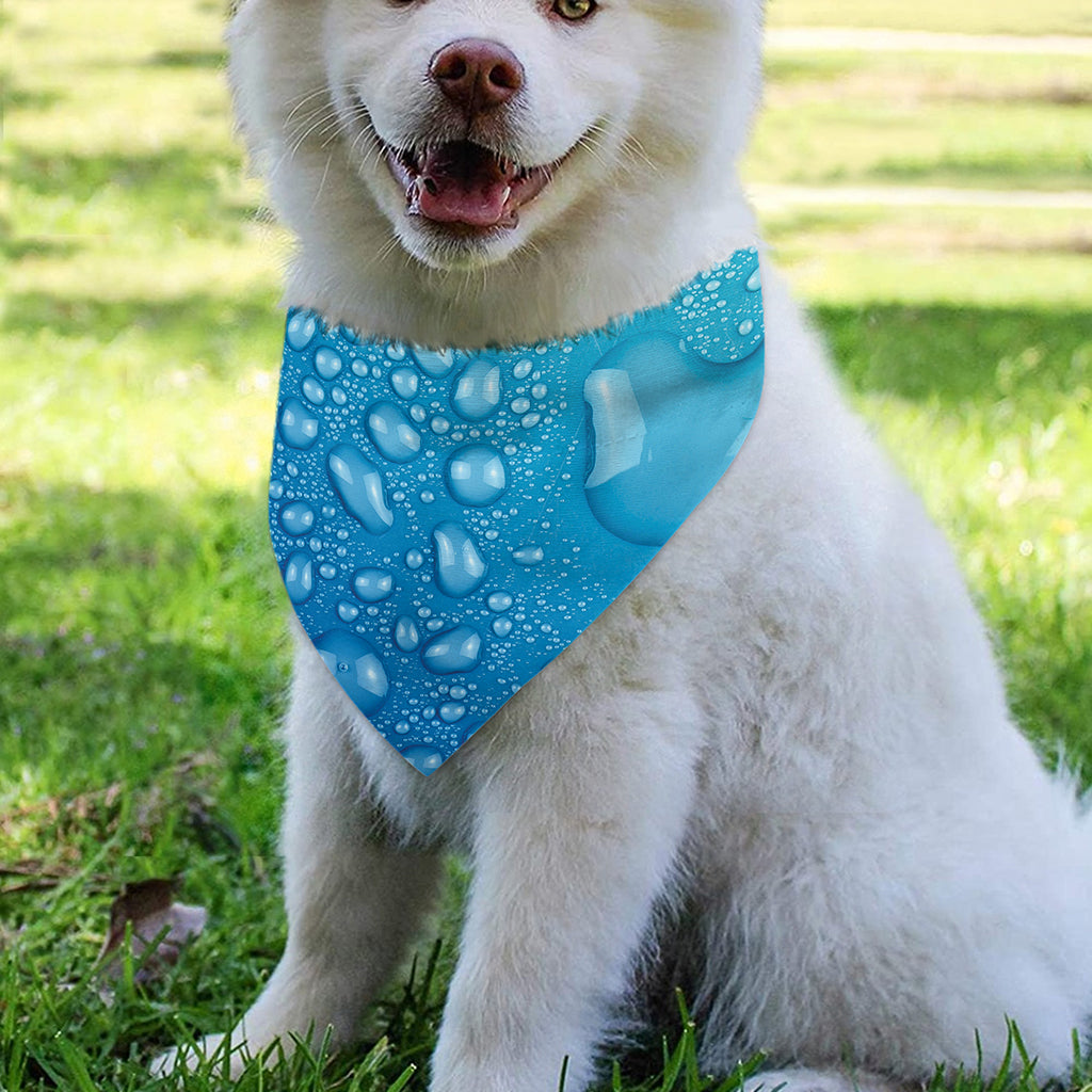 Water Drops Print Over The Collar Dog Bandana