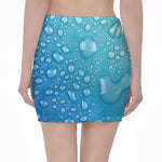 Water Drops Print Pencil Mini Skirt