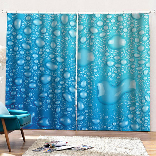 Water Drops Print Pencil Pleat Curtains