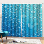 Water Drops Print Pencil Pleat Curtains