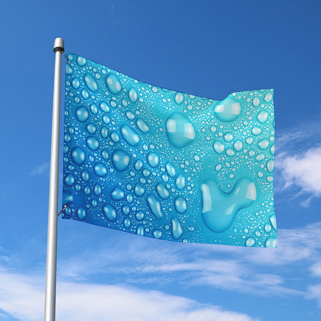 Water Drops Print Polyester Flag