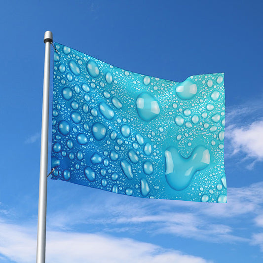 Water Drops Print Polyester Flag