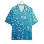 Water Drops Print Rayon Hawaiian Shirt