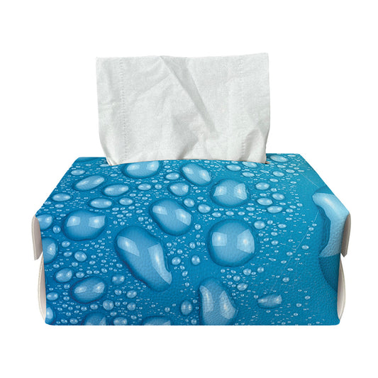 Water Drops Print Rectangle Tissue Box Cover