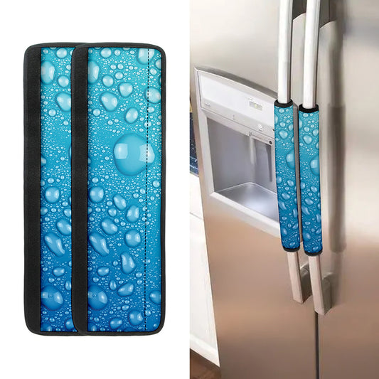 Water Drops Print Refrigerator Handle Covers