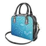 Water Drops Print Shoulder Handbag