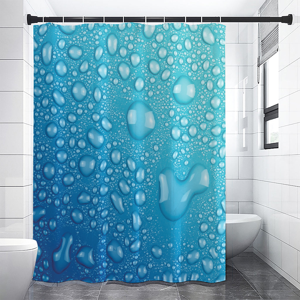 Water Drops Print Shower Curtain