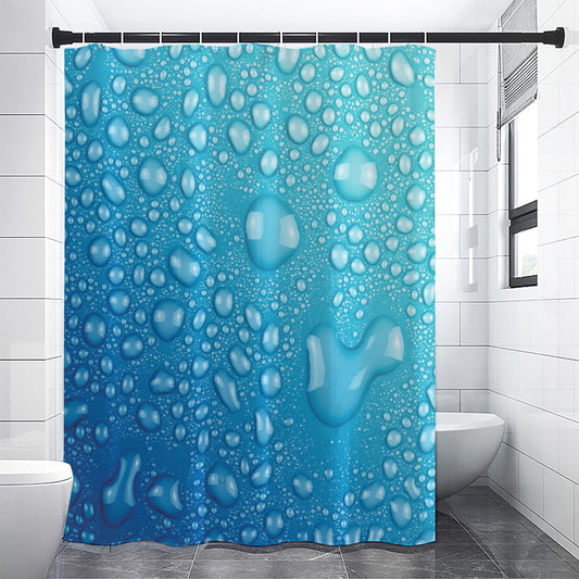 Water Drops Print Shower Curtain