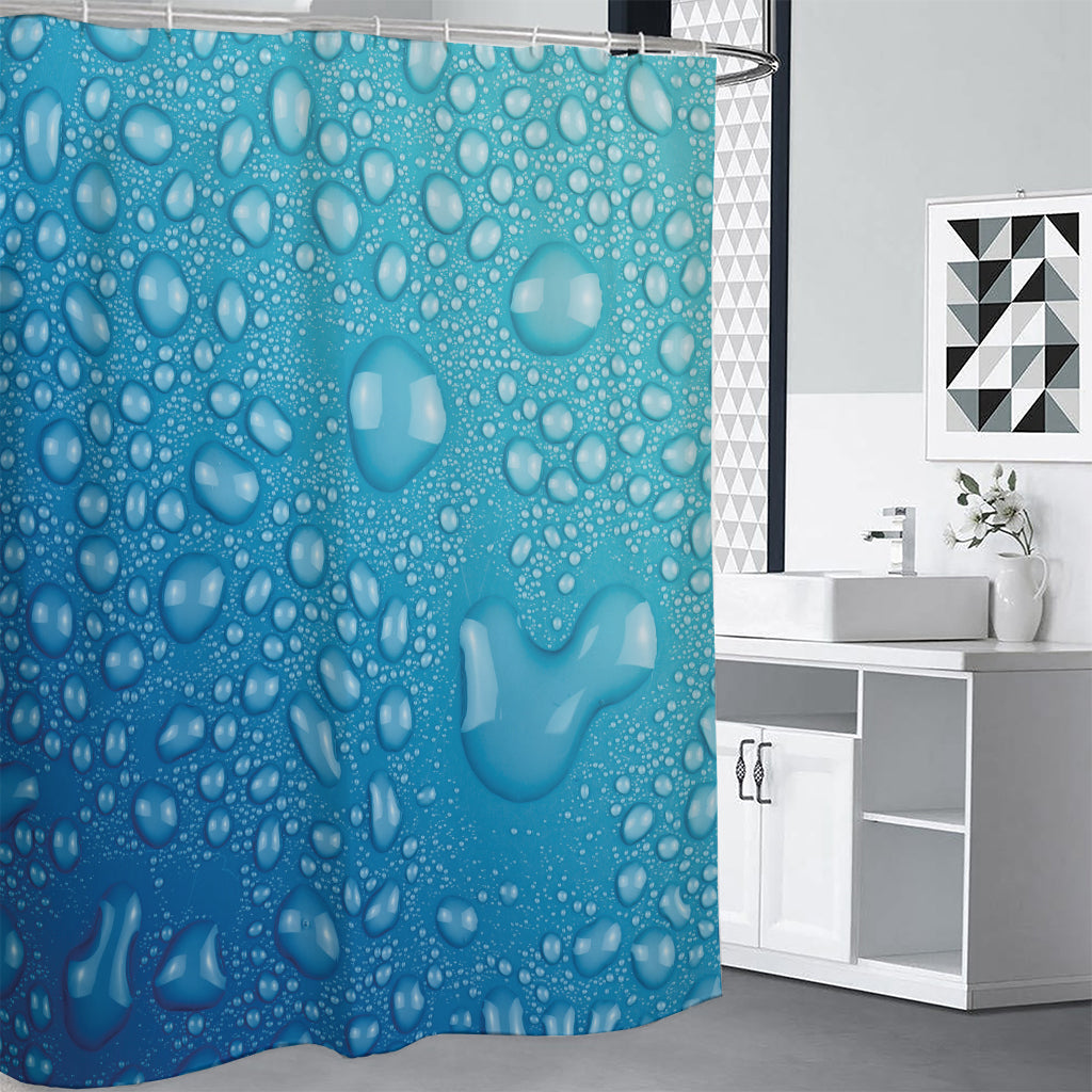Water Drops Print Shower Curtain