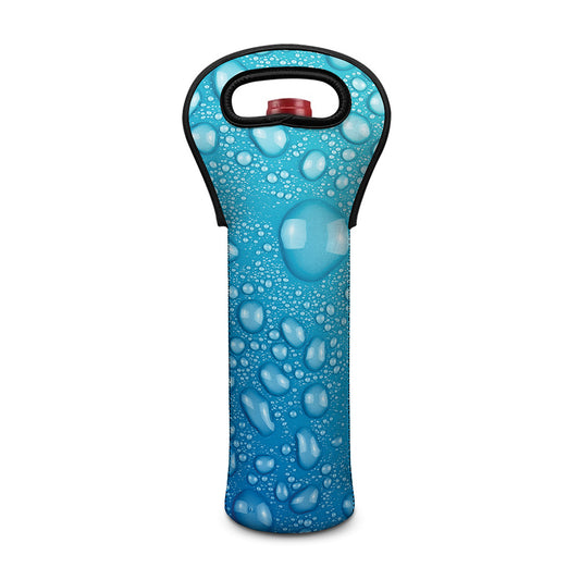 Water Drops Print Single Neoprene Wine Tote