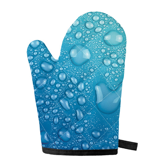 Water Drops Print Single Oven Mitt