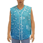 Water Drops Print Sleeveless Baseball Jersey