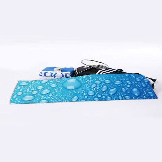 Water Drops Print Sports Towel