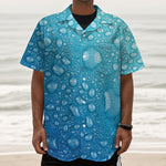 Water Drops Print Textured Short Sleeve Shirt