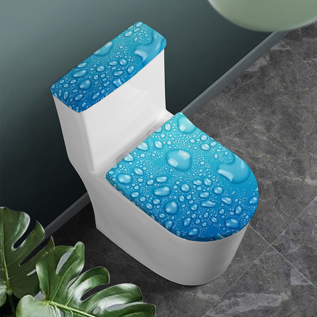 Water Drops Print Toilet Lid And Tank Cover Set