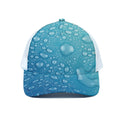 Water Drops Print White Mesh Trucker Hat