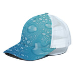 Water Drops Print White Mesh Trucker Cap