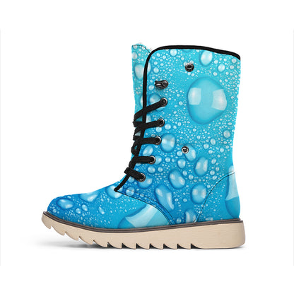 Water Drops Print Winter Boots