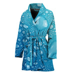 Water Drops Print Women's Bathrobe