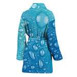Water Drops Print Women's Bathrobe