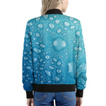 Water Drops Print Women's Bomber Jacket