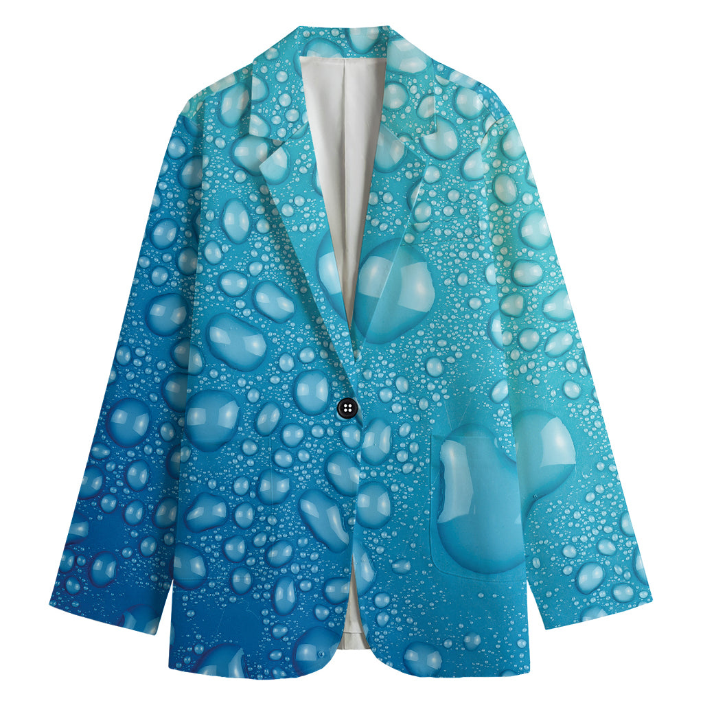 Water Drops Print Women's Cotton Blazer