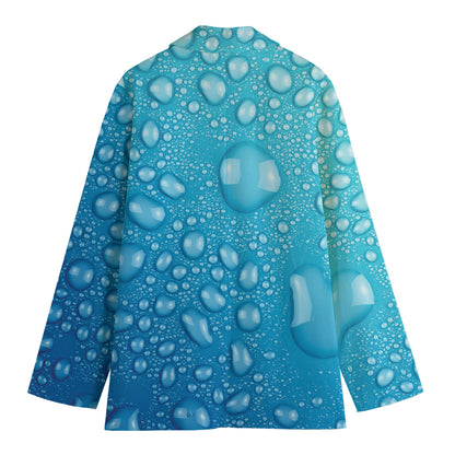 Water Drops Print Women's Cotton Blazer