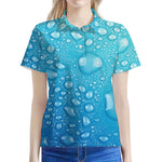 Water Drops Print Women's Polo Shirt