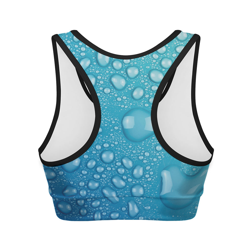 Water Drops Print Women's Sports Bra