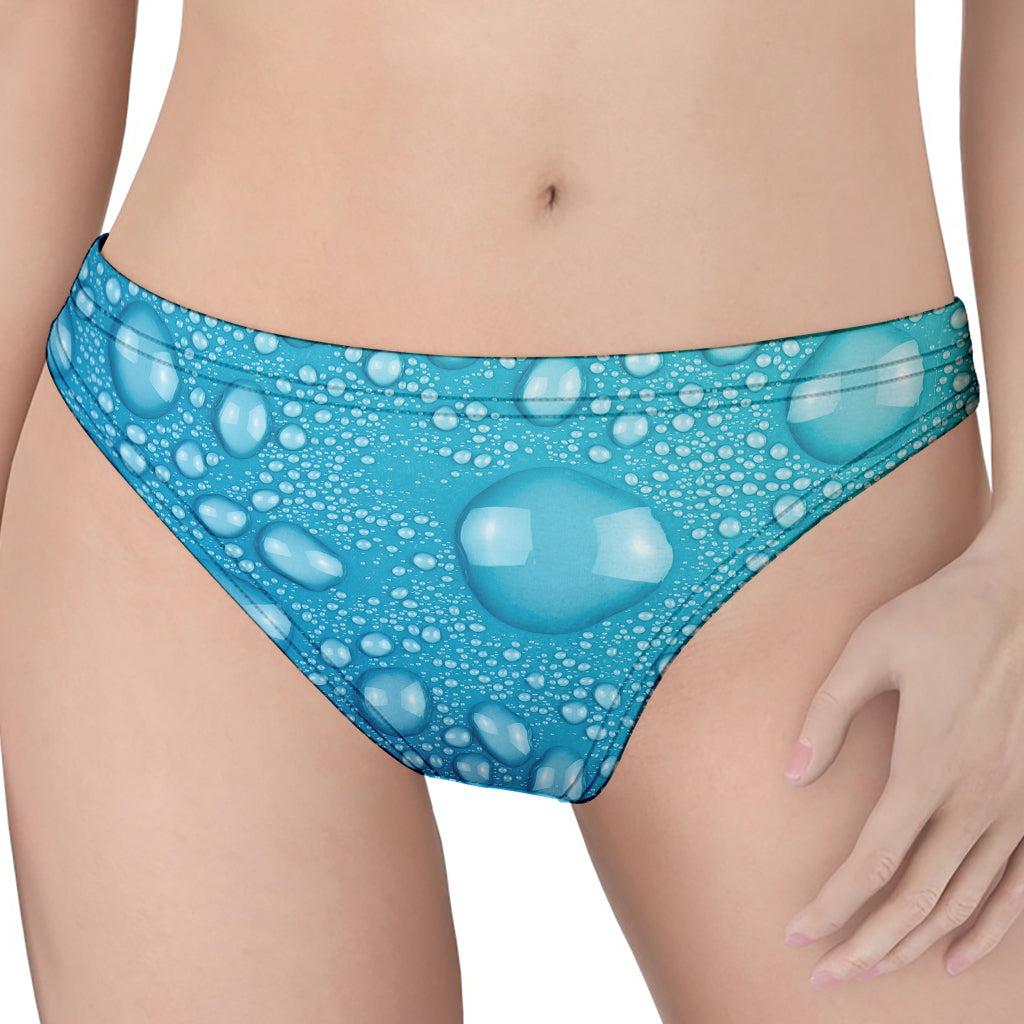 Water Drops Print Women's Thong