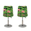 Water Lily Flower Pattern Print Bar Stool Covers