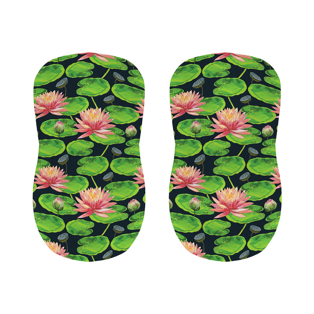 Water Lily Flower Pattern Print Bar Stool Covers