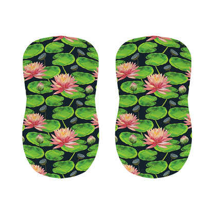 Water Lily Flower Pattern Print Bar Stool Covers