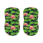 Water Lily Flower Pattern Print Bar Stool Covers