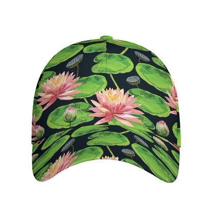 Water Lily Flower Pattern Print Baseball Cap