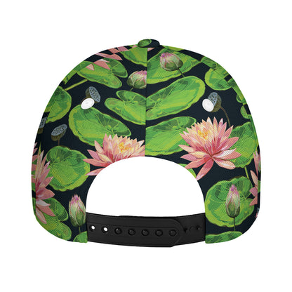 Water Lily Flower Pattern Print Baseball Cap