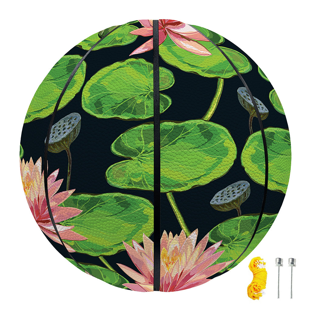 Water Lily Flower Pattern Print Basketball