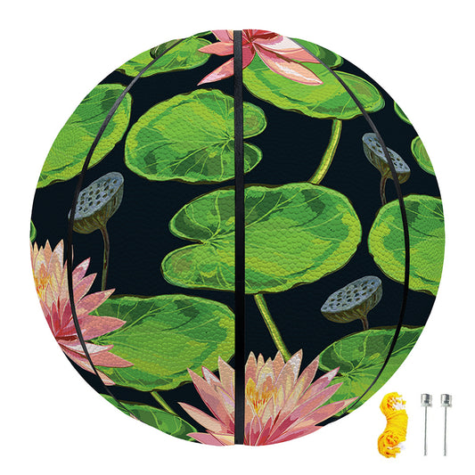Water Lily Flower Pattern Print Basketball