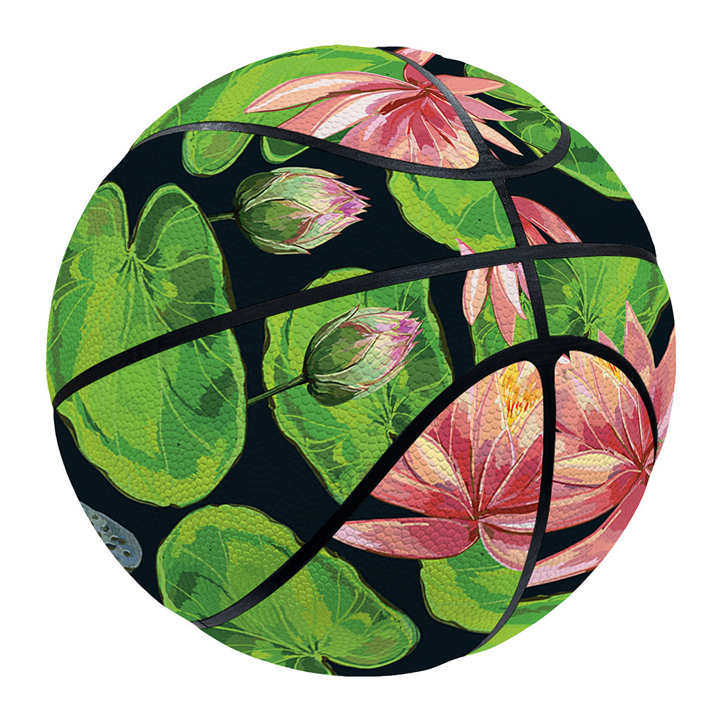Water Lily Flower Pattern Print Basketball