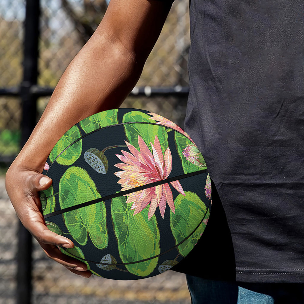 Water Lily Flower Pattern Print Basketball