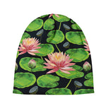 Water Lily Flower Pattern Print Beanie