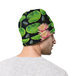 Water Lily Flower Pattern Print Beanie