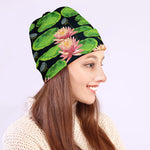 Water Lily Flower Pattern Print Beanie