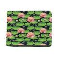 Water Lily Flower Pattern Print Bifold Wallet