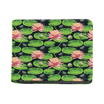 Water Lily Flower Pattern Print Bifold Wallet