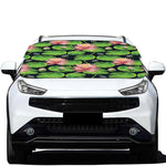 Water Lily Flower Pattern Print Car Windshield Snow Cover