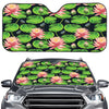 Water Lily Flower Pattern Print Car Windshield Sun Shade