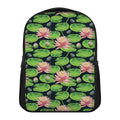 Water Lily Flower Pattern Print Casual Backpack