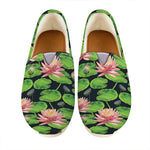 Water Lily Flower Pattern Print Casual Shoes
