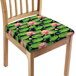 Water Lily Flower Pattern Print Chair Cushion Cover